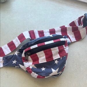 Patriotic Fanny Pack with Stars and Stripes